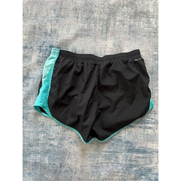 Nike Dri Fit Black Aqua Blue Tempo Athletic Running Shorts Medium - Picture 2 of 7